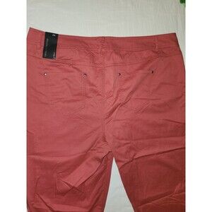 New Lane Bryant Women Sz 24 Red Crop Pants Stretchy